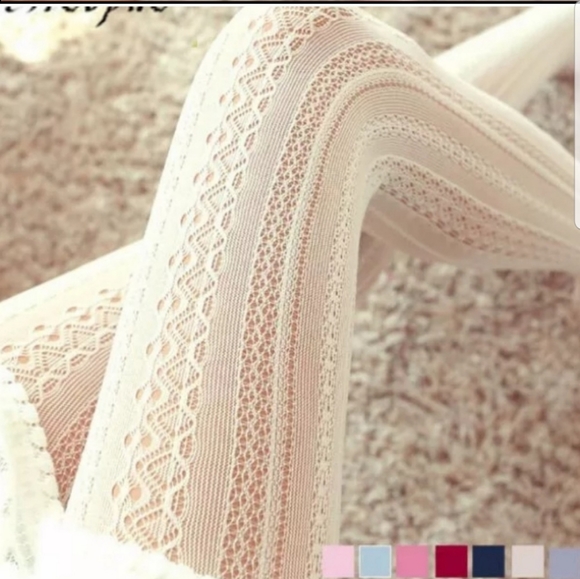 Pink Lace Tights - Picture 2 of 4